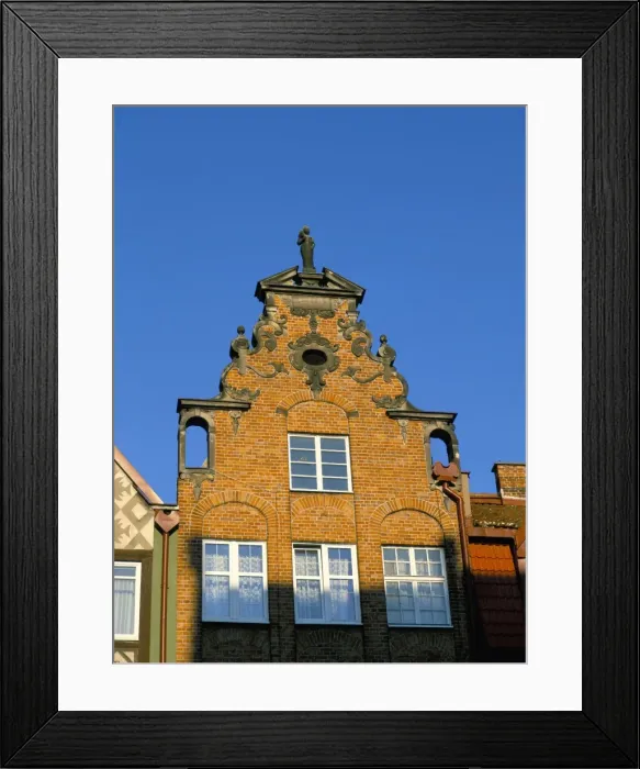 Framed Print : Gabled brick house in Old Town Framed Print : Gabled brick house in Old Town