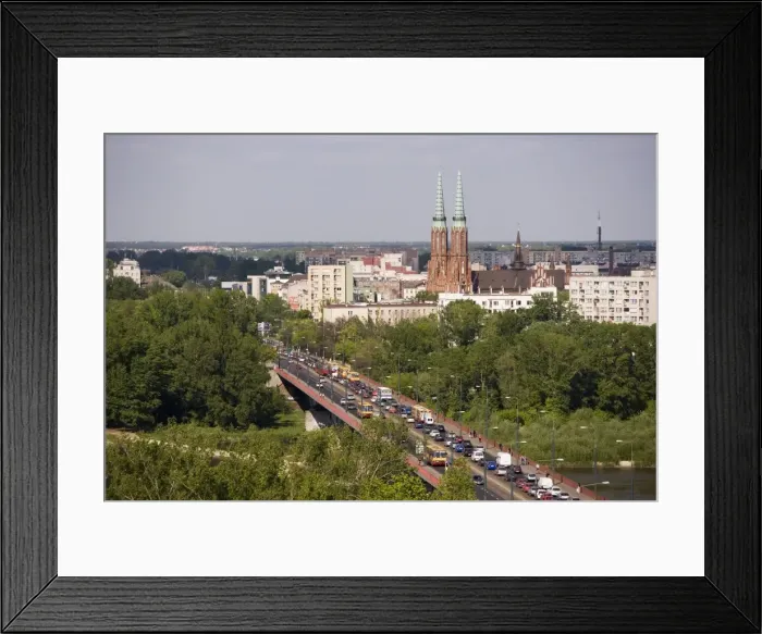 Framed Print : Bridge over the river Vistula to the Bascilica Floriana (St Framed Print : Bridge over the river Vistula to the Bascilica Floriana (St