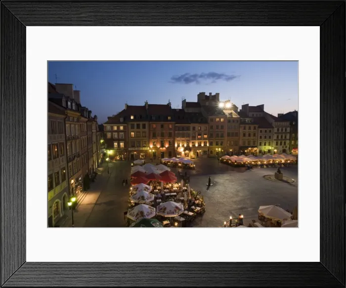 Framed Print : Elevated view over the square and outdoor restaurants Framed Print : Elevated view over the square and outdoor restaurants