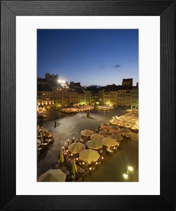 Framed Print : Elevated view over the square and outdoor restaurants Framed Print : Elevated view over the square and outdoor restaurants