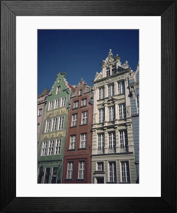 Framed Print : Houses with restored facades in Dlugi Targ in Gdansk Framed Print : Houses with restored facades in Dlugi Targ in Gdansk