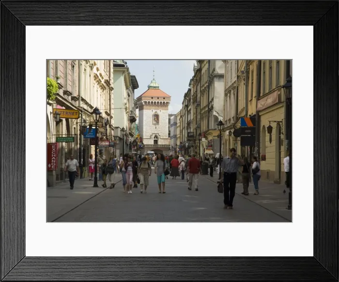 Framed Print : Looking down Florianska street towards the Barbican Framed Print : Looking down Florianska street towards the Barbican