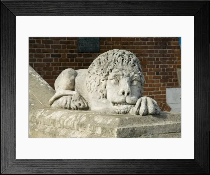 Framed Print : Lions at base of Town Hall tower in Main Market Square Framed Print : Lions at base of Town Hall tower in Main Market Square