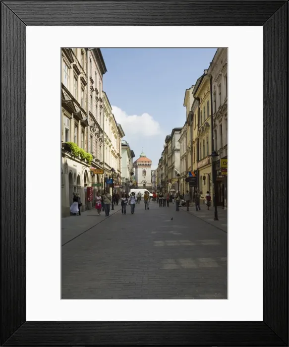 Framed Print : Looking down Florianska street towards Florians Gate Framed Print : Looking down Florianska street towards Florians Gate