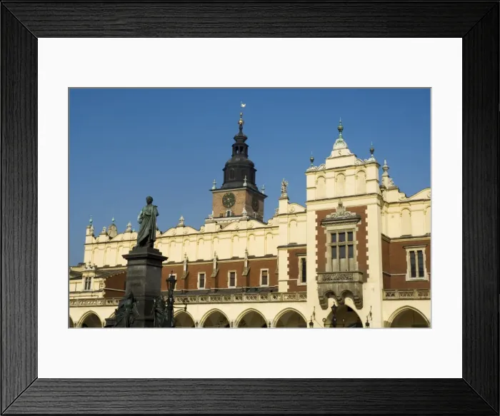 Framed Print : Statue of the romantic poet Mickiewicz in front of The Cloth Hall Framed Print : Statue of the romantic poet Mickiewicz in front of The Cloth Hall