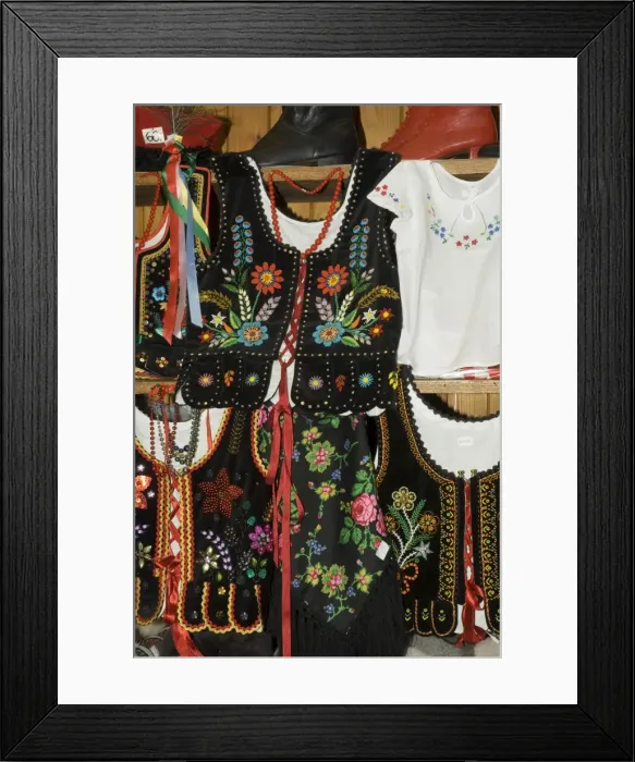 Framed Print : Typical Polish goods on market stalls in the Cloth Framed Print : Typical Polish goods on market stalls in the Cloth