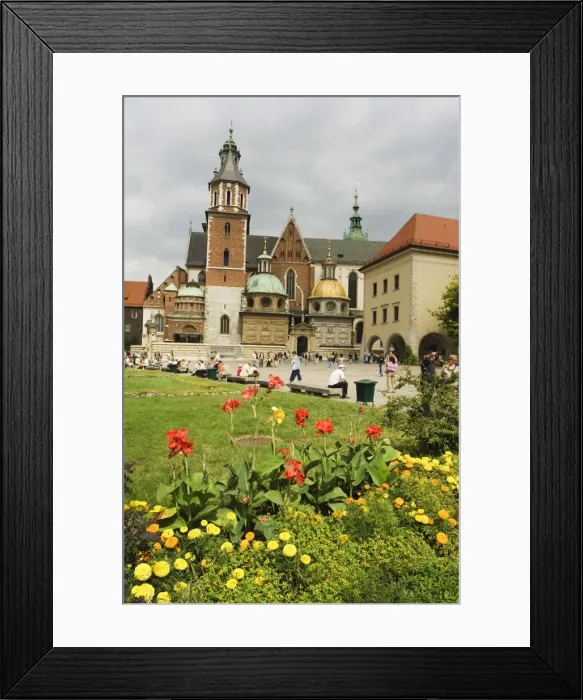 Framed Print : Flower garden and Wawel Cathedral dating from 14th century Framed Print : Flower garden and Wawel Cathedral dating from 14th century