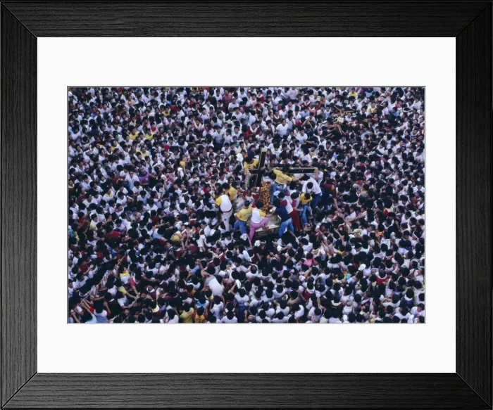 Framed Print : Aerial view of pilgrims and devotees taking part in Framed Print : Aerial view of pilgrims and devotees taking part in