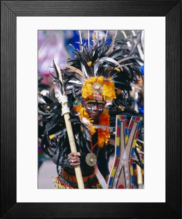 Framed Print : Portrait of a boy in costume and facial paint