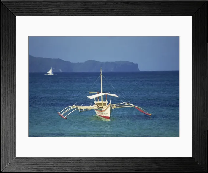 Framed Print : Outrigger boat offshore from the Boracay Island resort Framed Print : Outrigger boat offshore from the Boracay Island resort