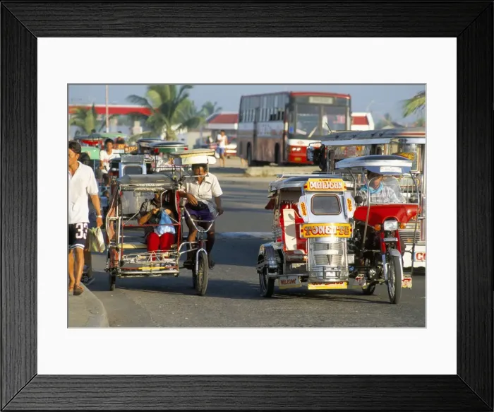 Framed Print : Trishaws, port of Lucena Framed Print : Trishaws, port of Lucena