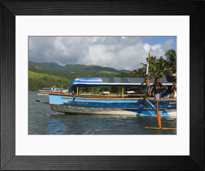 Framed Print : Chilldren playing on boat Framed Print : Chilldren playing on boat