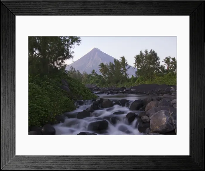 Framed Print : Waterfall beneath Mount Mayon Framed Print : Waterfall beneath Mount Mayon