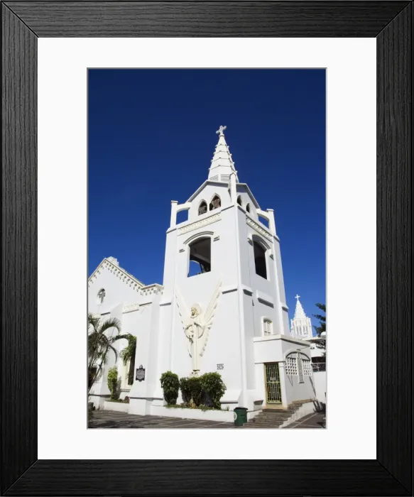 Framed Print : Whitewashed Catholic church Framed Print : Whitewashed Catholic church