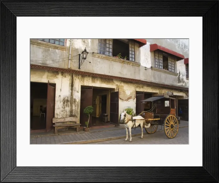 Framed Print : Horse and cart in Spanish Old Town Framed Print : Horse and cart in Spanish Old Town