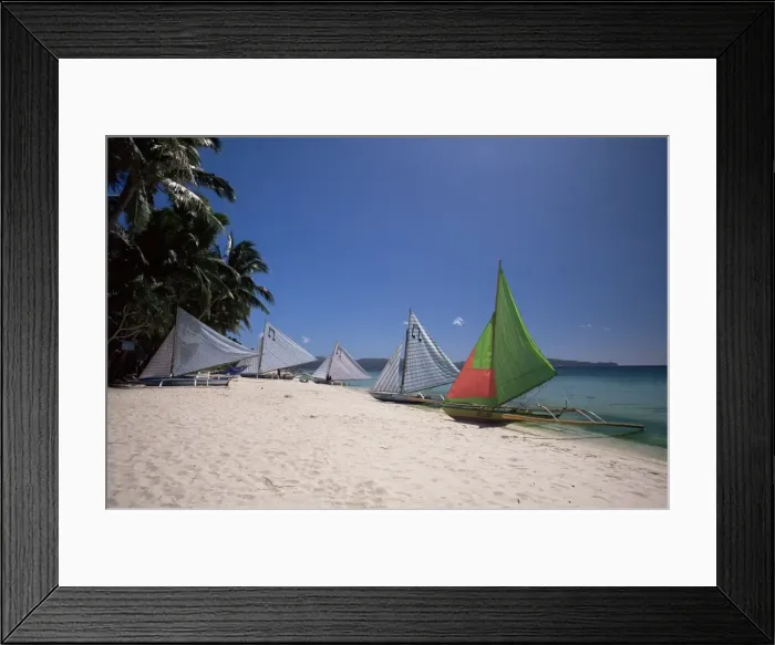 Framed Print : Beach on west coast of holiday island off the coast of Panay Framed Print : Beach on west coast of holiday island off the coast of Panay