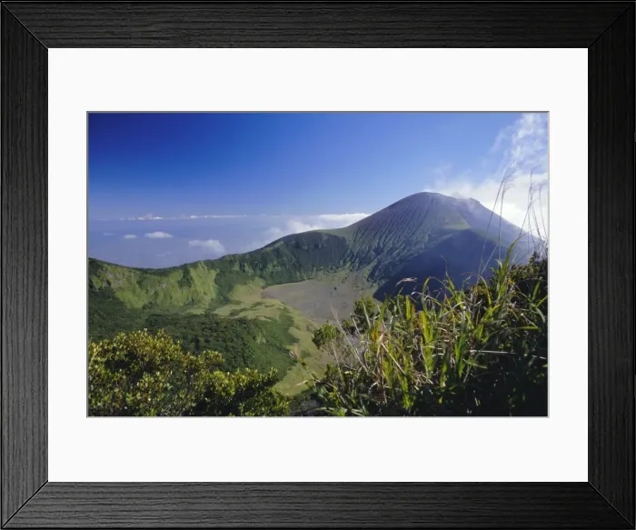 Framed Print : Looking across the old crater towards the smoking 2438m Framed Print : Looking across the old crater towards the smoking 2438m