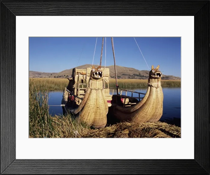Framed Print : Two traditional reed boats Framed Print : Two traditional reed boats