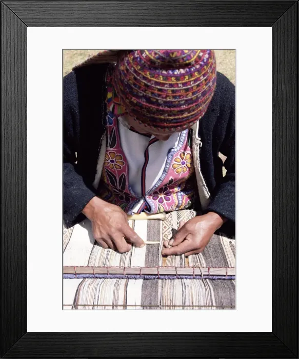 Framed Print : A Peruvian man weaving Framed Print : A Peruvian man weaving
