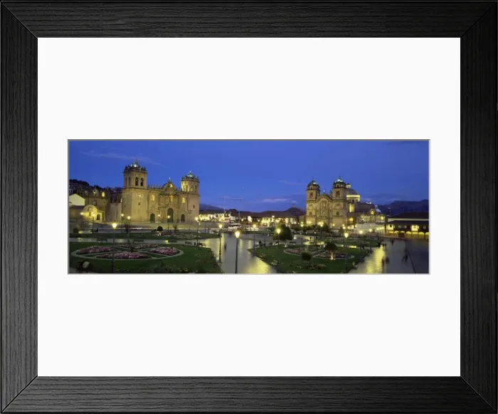 Framed Print : Christian cathedral and square at dusk Framed Print : Christian cathedral and square at dusk