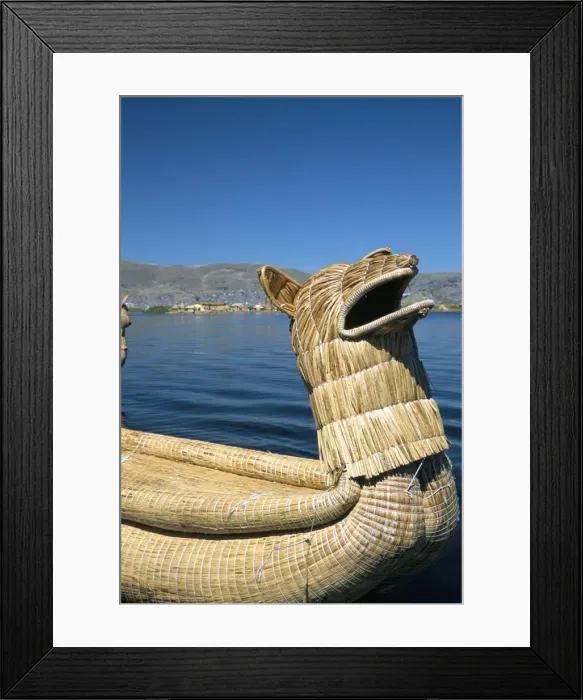 Framed Print : Traditional Uros (Urus) reed boat Framed Print : Traditional Uros (Urus) reed boat