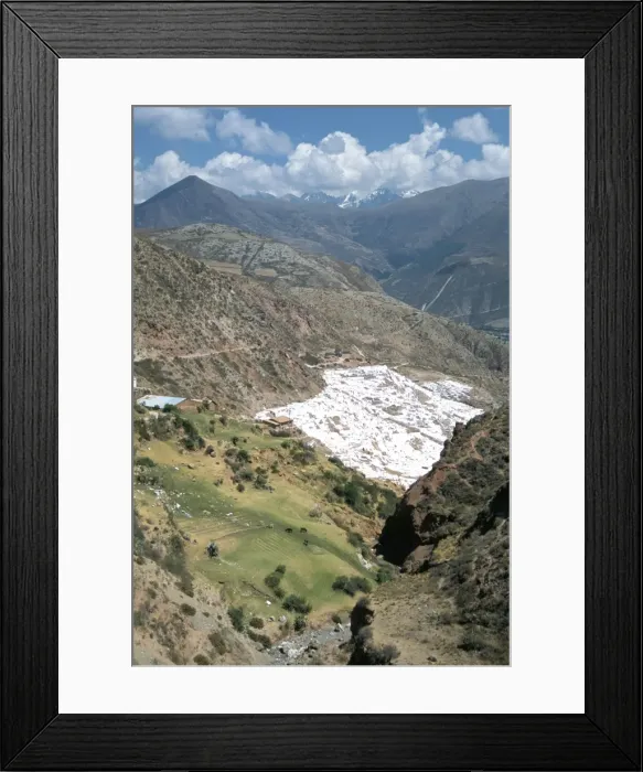 Framed Print : Inca salt pans below salt spring Framed Print : Inca salt pans below salt spring