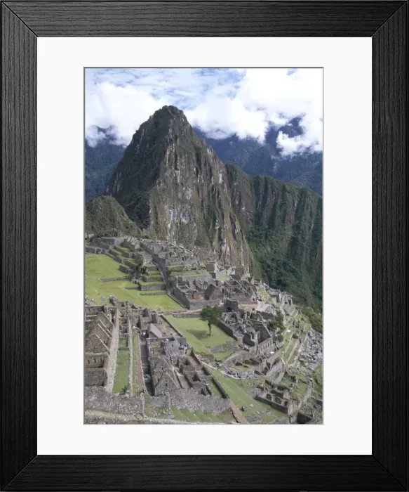 Framed Print : Classic view from Funerary Rock of Inca town site Framed Print : Classic view from Funerary Rock of Inca town site
