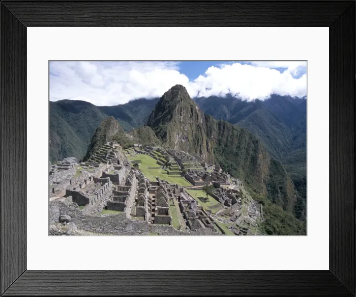 Framed Print : Classic view from Funerary Rock of Inca town site Framed Print : Classic view from Funerary Rock of Inca town site