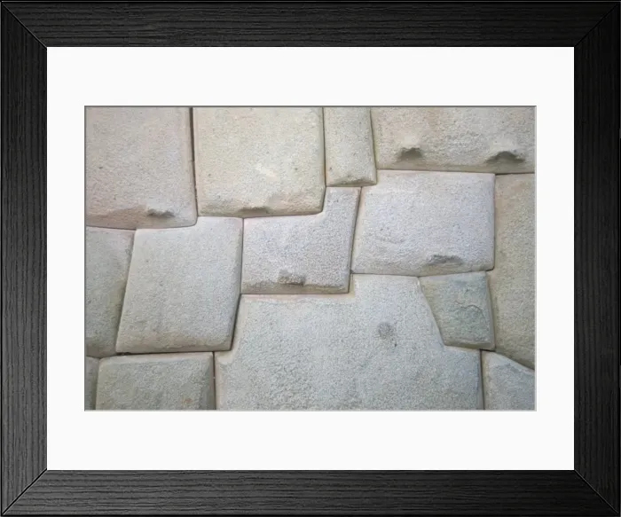 Framed Print : Interlocking Inca stonework in granite Framed Print : Interlocking Inca stonework in granite