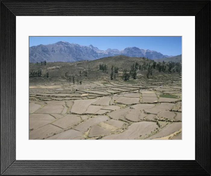 Framed Print : Field patterns near Chivay in winter Framed Print : Field patterns near Chivay in winter