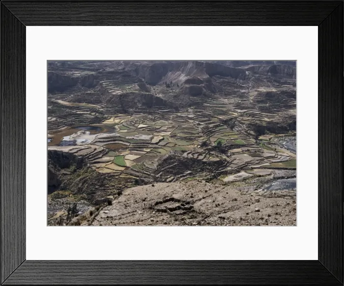 Framed Print : View over valley and Inca terraces near Chivay Framed Print : View over valley and Inca terraces near Chivay