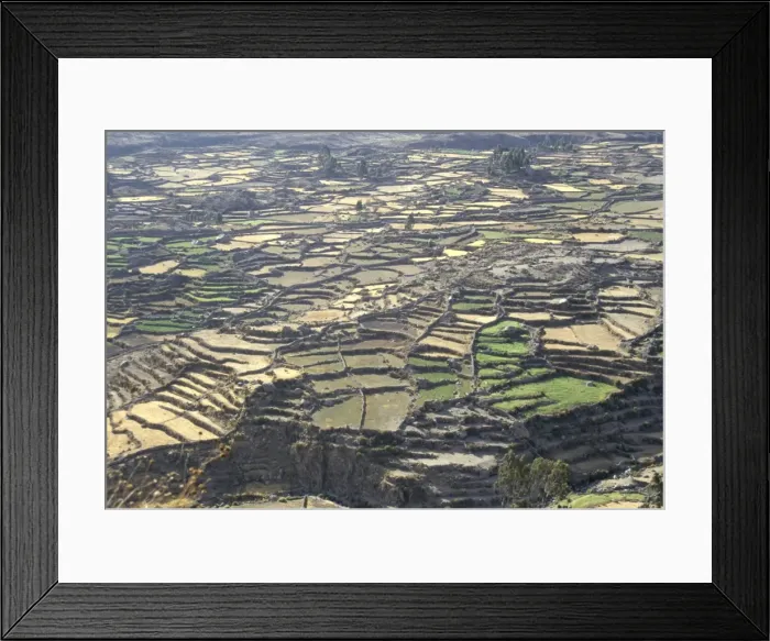 Framed Print : Aerial view of Inca terraces Framed Print : Aerial view of Inca terraces