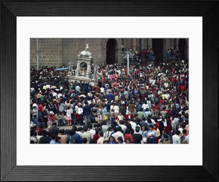 Framed Print : Crowds around a shrine during the Corpus Christi Festival in Cuzco Framed Print : Crowds around a shrine during the Corpus Christi Festival in Cuzco