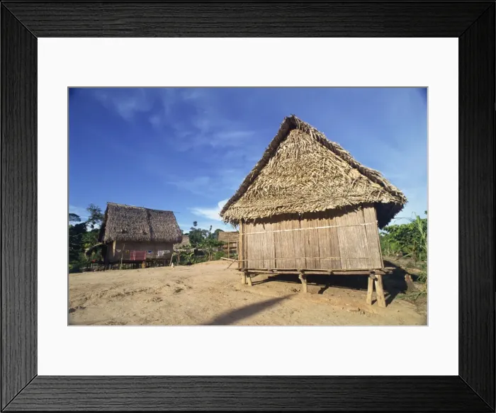 Framed Print : Exterior of thatched houses in Pablos second village Framed Print : Exterior of thatched houses in Pablos second village