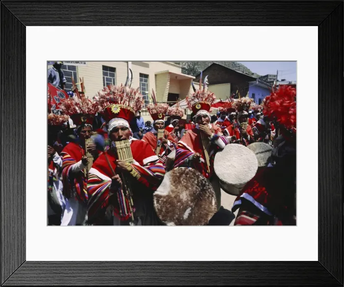 Framed Print : Musicians in bright costumes Framed Print : Musicians in bright costumes