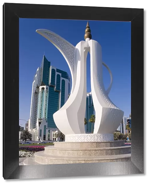 Twin Towers and teapot sculpture at eastern end of the Corniche