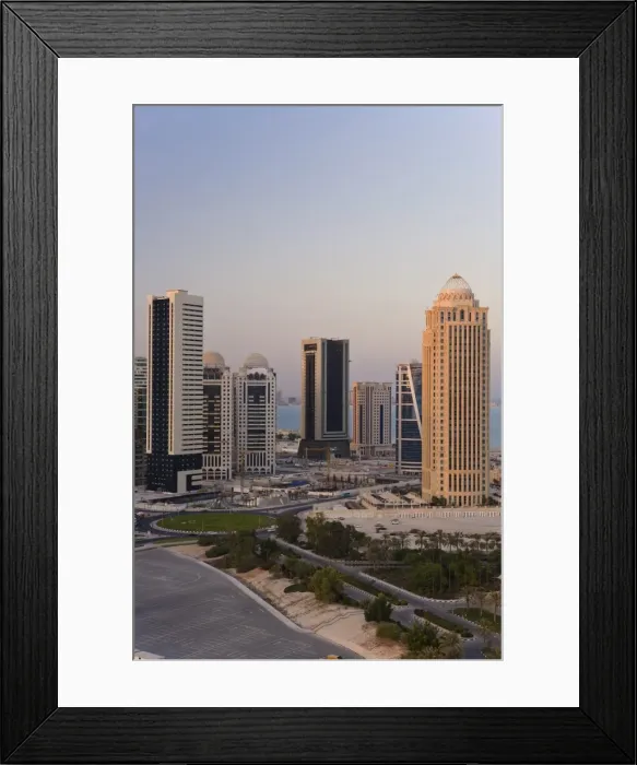 Framed Print : New skyline of the West Bay central financial district of Doha