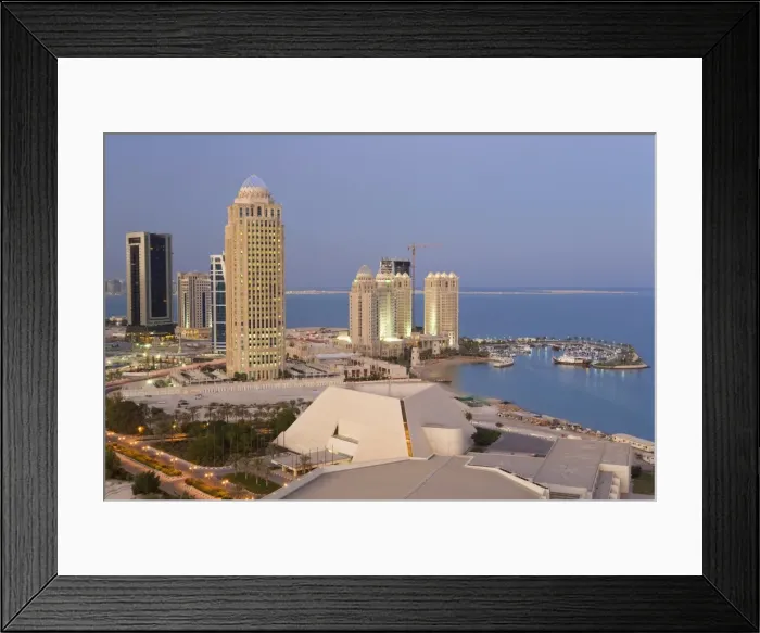 Framed Print : New skyline of the West Bay central financial district of Doha