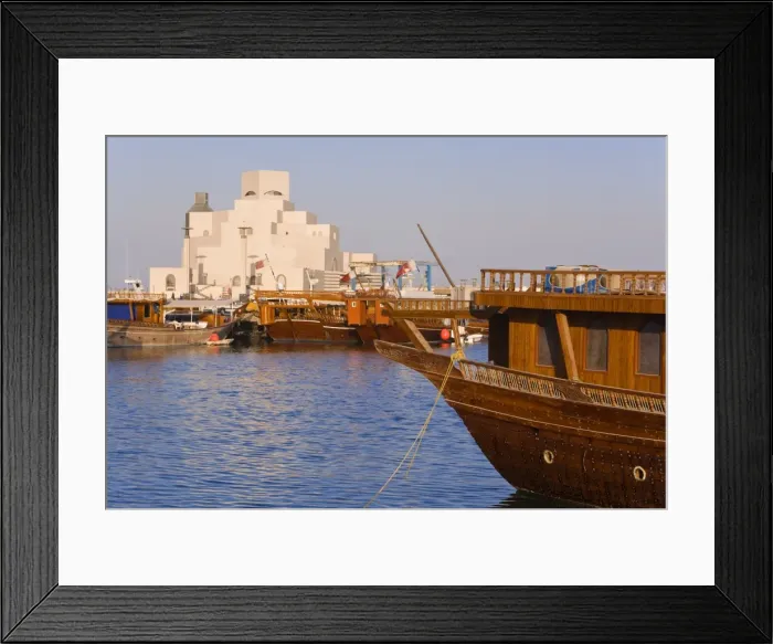 Framed Print : Dhow in front of the Museum of Islamic Art