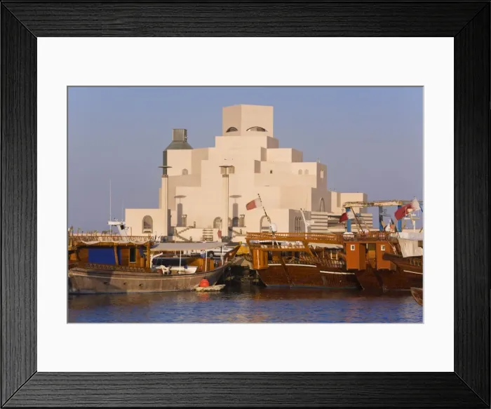 Framed Print : Dhow in front of the Museum of Islamic Art Framed Print : Dhow in front of the Museum of Islamic Art