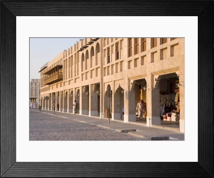 Framed Print : The restored Souq Waqif with mud rendered shops Framed Print : The restored Souq Waqif with mud rendered shops