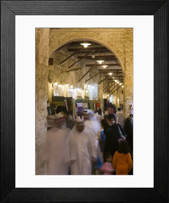 Framed Print : The restored Souq Waqif with mud rendered shops Framed Print : The restored Souq Waqif with mud rendered shops