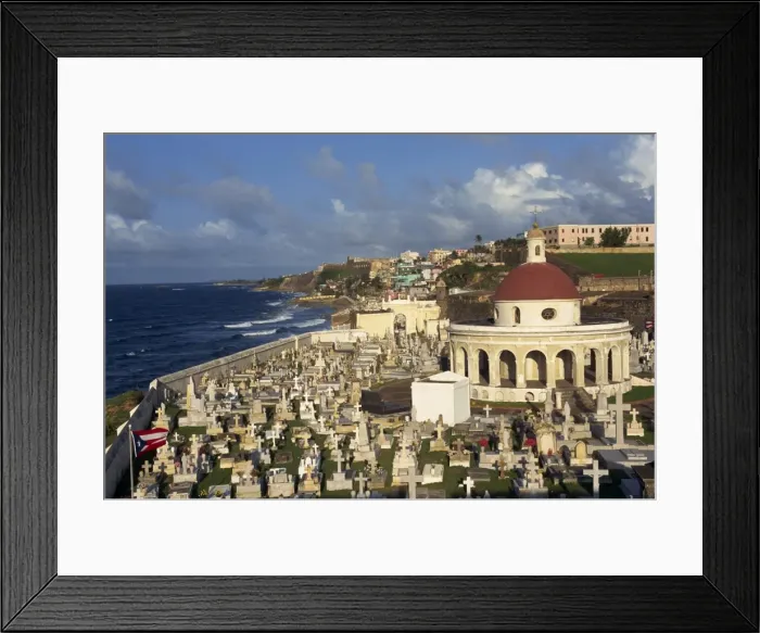 Framed Print : High angle view over the cemetery on the coast in Framed Print : High angle view over the cemetery on the coast in