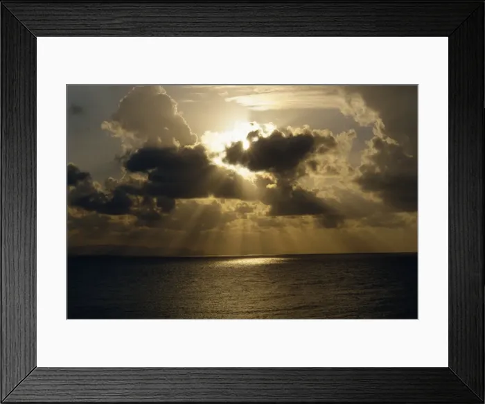 Framed Print : Clouds with sun behind Framed Print : Clouds with sun behind