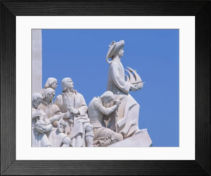Framed Print : Close-up of statues on the Monument to the Discoveries at Belem Framed Print : Close-up of statues on the Monument to the Discoveries at Belem