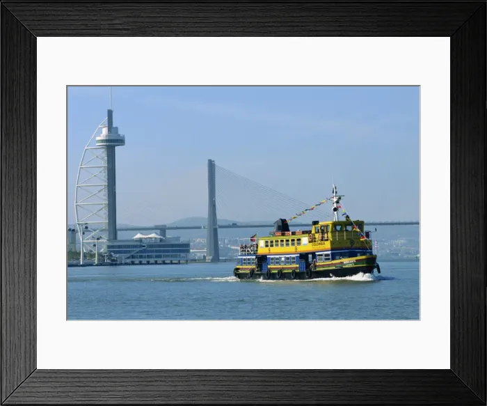Framed Print : Ferry on the Tejo River near the Expo 98 Park Framed Print : Ferry on the Tejo River near the Expo 98 Park