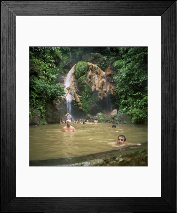 Framed Print : People bathing in volcanic pool Framed Print : People bathing in volcanic pool