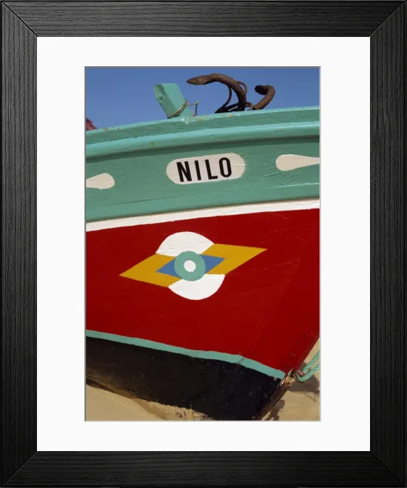 Framed Print : Stylized eye on fishing boat