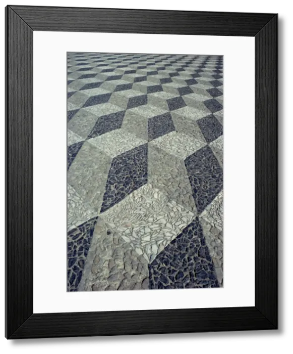 Framed Print : Tessallated pavement design from basalt Framed Print : Tessallated pavement design from basalt