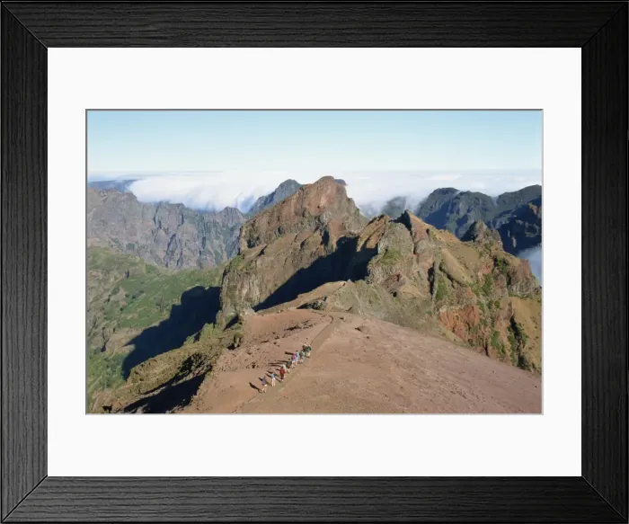 Framed Print : Tourists walking in the mountains in the Pico do Arieiro Framed Print : Tourists walking in the mountains in the Pico do Arieiro
